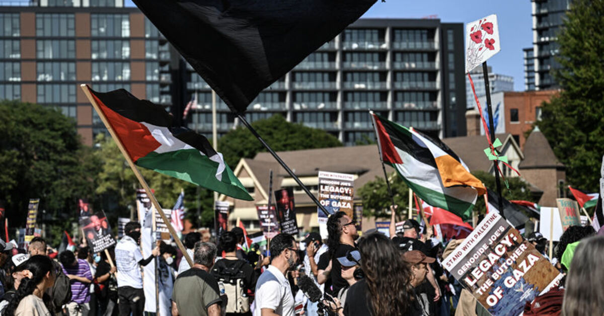 Chicago’da Filistin destekçisi binlerce gösterici Gazze için yürüdü